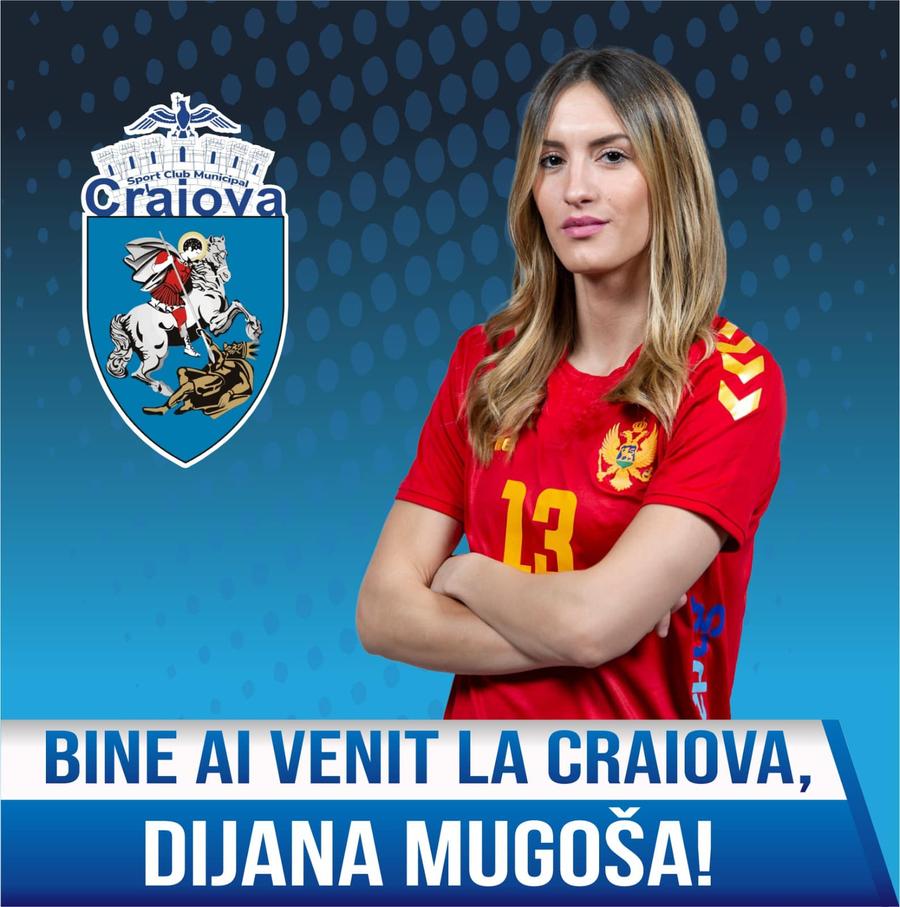 Dijana Mugosa (foto: SCM Craiova) Tun dat pe piața transferurilor de fosta câștigătoare a Cupei EHF. O jucătoare de Champions League vine la Craiova