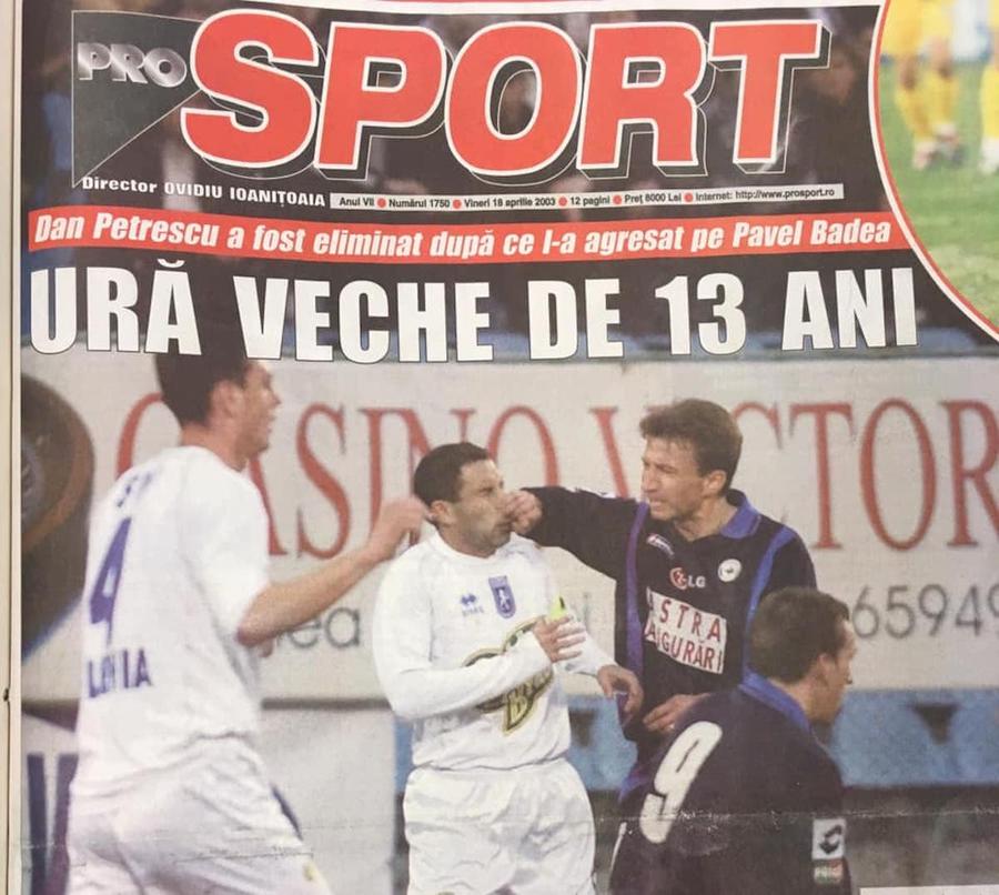 Prima pagină din ProSport, realizată de echipa care acum liucrează la Gazeta Sporturilor Istoria unei dușmănii care a exclus un jucător din Generația de Aur. Dan Petrescu: „Tata a zis că Badea e un criminal”. Badea: „Eu și Petrescu suntem incompatibili”