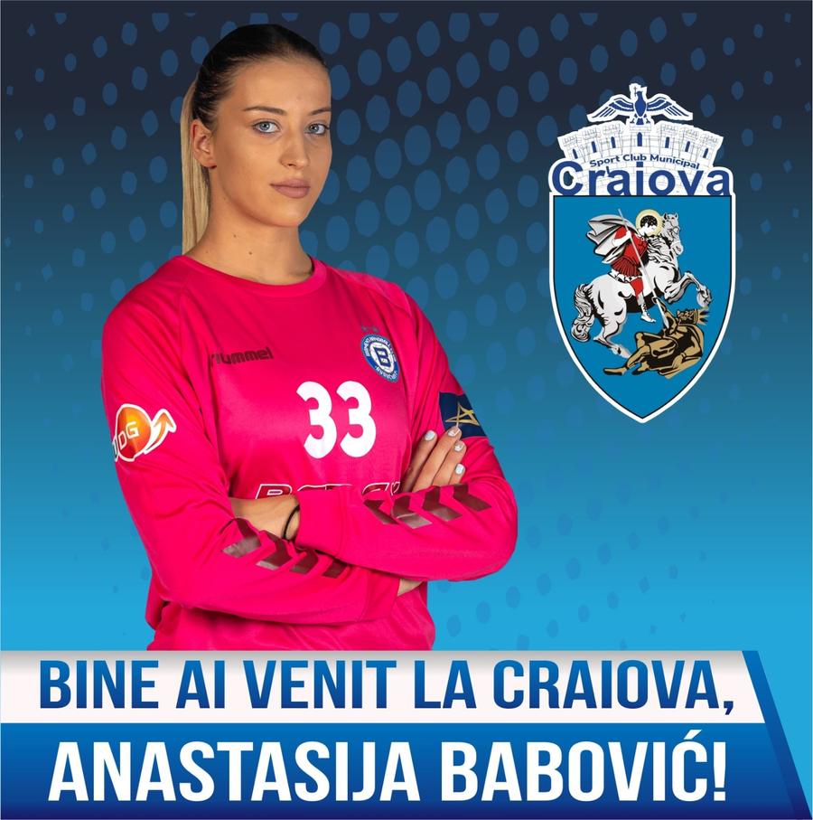 Anastasija Babovic (foto: SCM Craiova) Tun dat pe piața transferurilor de fosta câștigătoare a Cupei EHF. O jucătoare de Champions League vine la Craiova