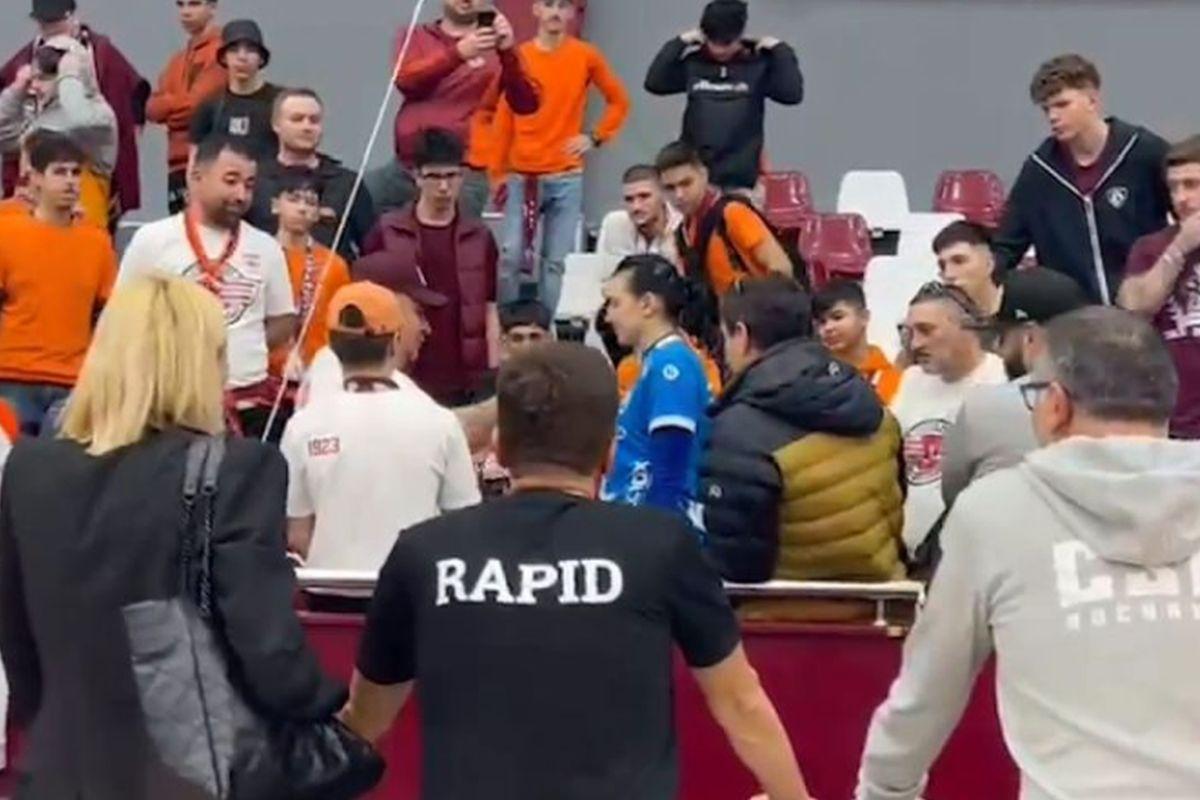 Marea împăcare: Cristina Neagu, în mijlocul galeriei Rapidului » Reporterii GSP au surprins imaginile care nu s-au văzut la TV