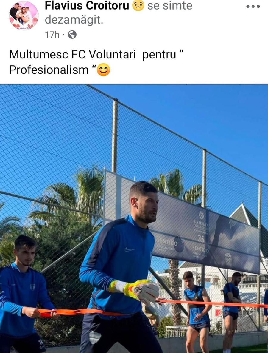 Postarea scrisă de Flavius Croitoru D-ale carnavalului » Nețoiu l-a luat, Nețoiu l-a dat! Fotbalistul rezolvat în iarnă e indignat: „Mulțumesc pentru «profesionalism», FC Voluntari!”