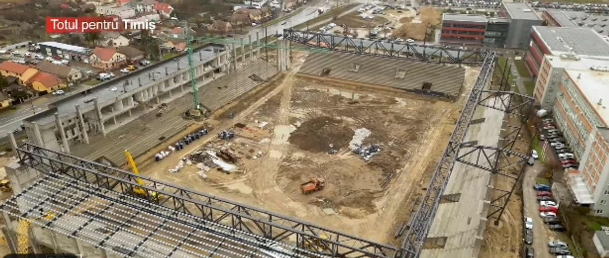 Prinde contur » Imagini la zi cu primul stadion din România care se va inaugura în 2026