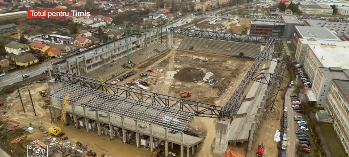 Prinde contur » Imagini la zi cu primul stadion din România care se va inaugura în 2026