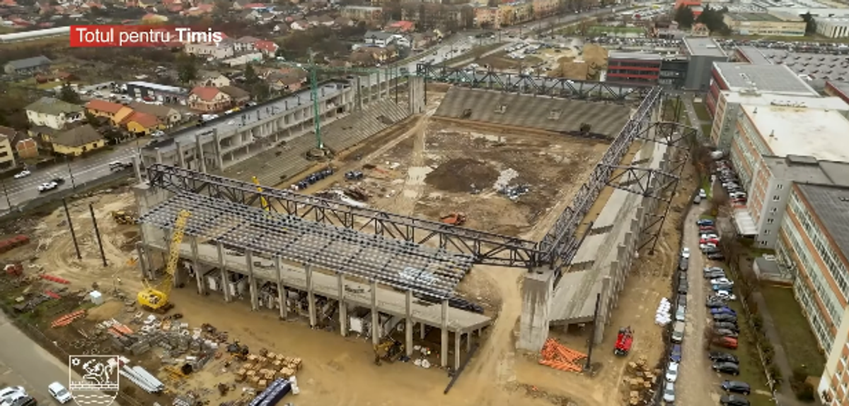 Prinde contur » Imagini la zi cu primul stadion din România care se va inaugura în 2026