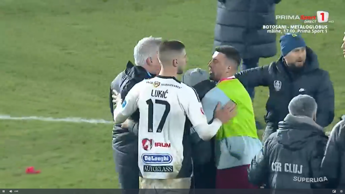 Cristiano Bergodi a făcut scandal la finalul meciului dintre CFR Cluj și U Cluj