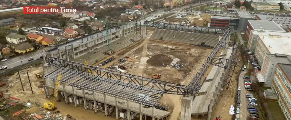 Prinde contur » Imagini la zi cu primul stadion din România care se va inaugura în 2026