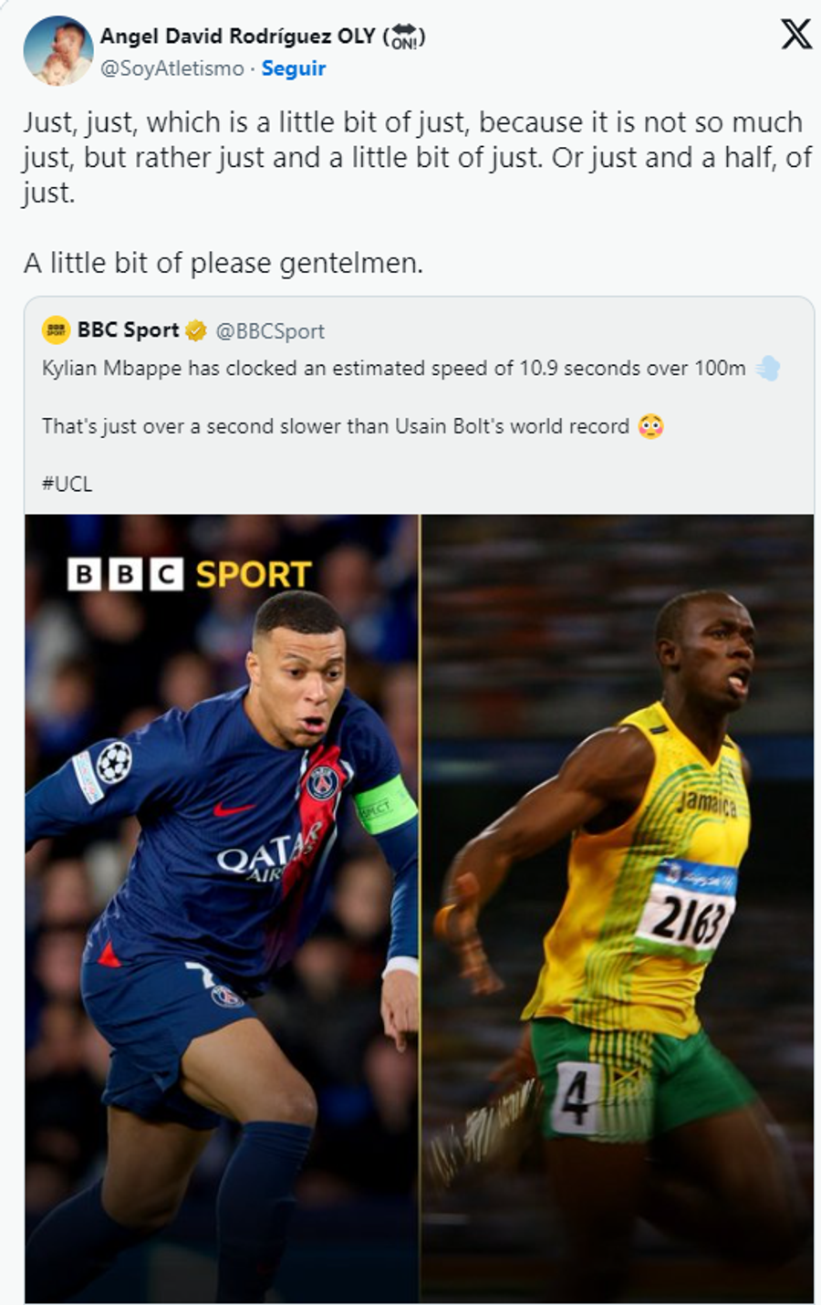 Comparația vitezei lui Kylian Mbappe cu cea a lui Usain Bolt a enervat lumea atletismului » Legenda jamaicană a izbucnit în râs
