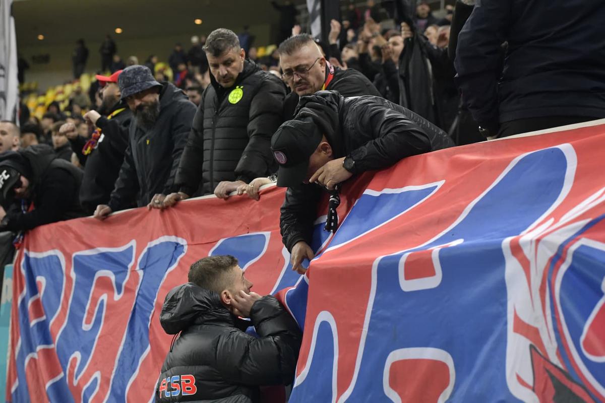 Imagini la finalul partidei FCSB - U Cluj