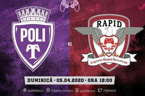 Rapid a învins Poli, scor 3-1, pe  FIFA 20 // sursă foto: sspolitehnica.ro