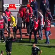 Bătaie generală după Hermannstadt - U Cluj, foto: captură de ecran Prima Sport