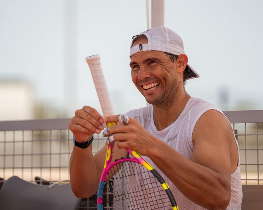Rafael Nadal într-un moment destins la antrenament Foto: Instagram Rafael Nadal, revenire întârziată de o problemă la mușchii abdominali: „Nu reușesc să ajung în formă pentru a juca”