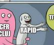 Rapid n-a scăpat! Colecția de glume care a invadat internetul după ce CFR Cluj le-a predat fotbal giuleștenilor