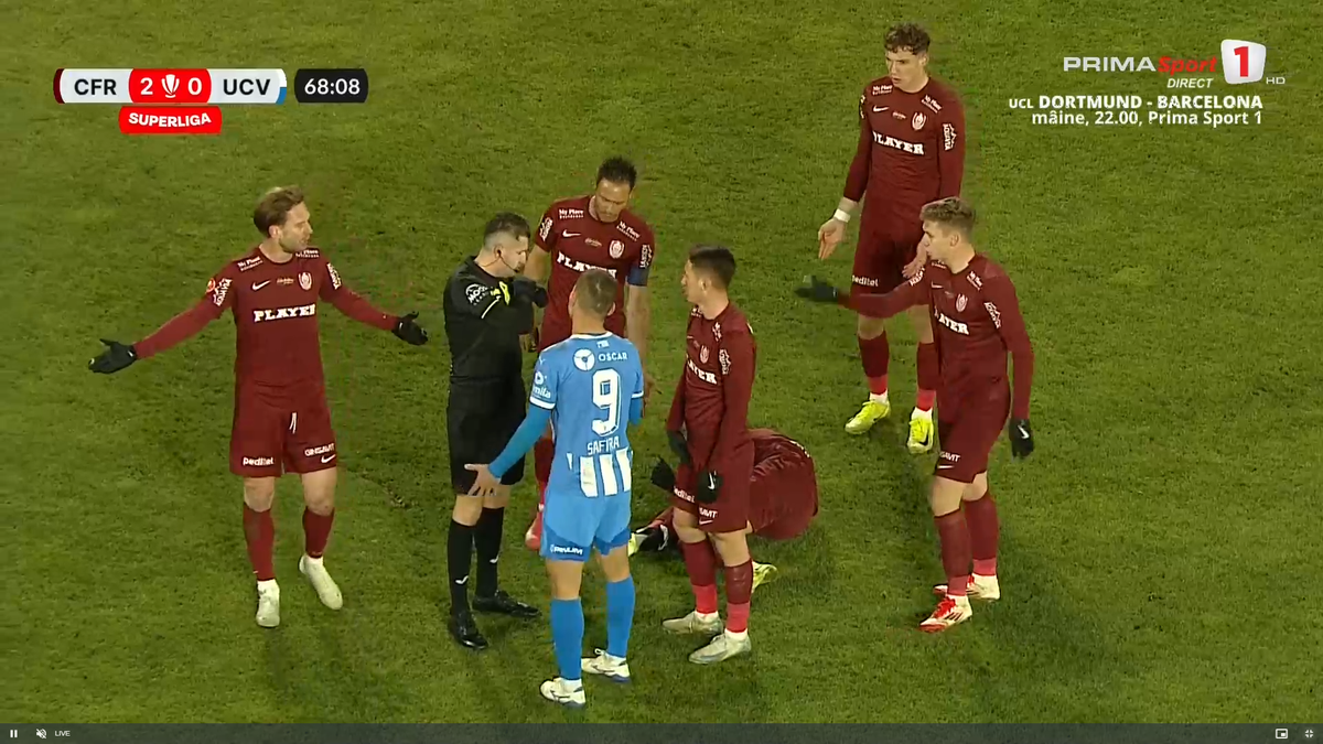 Lovitură primită de Universitatea Craiova! » Titularul incontestabil a luat roșu cu CFR Cluj și va lipsi cu FCSB