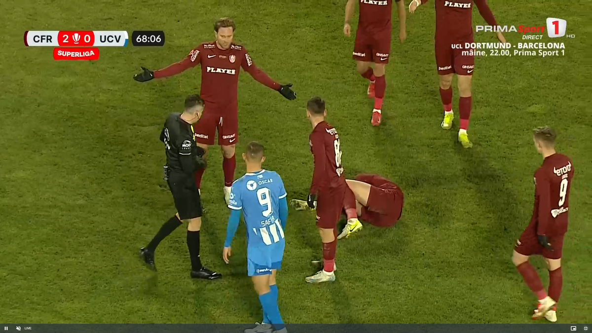 Lovitură primită de Universitatea Craiova! » Titularul incontestabil a luat roșu cu CFR Cluj și va lipsi cu FCSB
