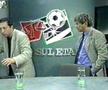 Mircea Lucescu și Ion Crăciunescu, dezbătând apins o fază la „Procesul Etapei”, într-o ipostază devenită memorabilă