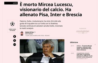 Presa internațională vuiește după decesul lui Mircea Lucescu » Ce scriu marile publicații din întreaga lume