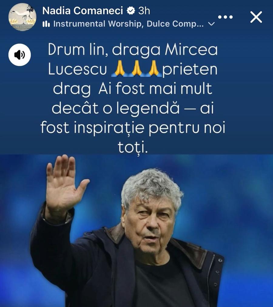 Nadia Comăneci, mesaj la dispariția lui Mircea Lucescu Nadia Comăneci, mesaj după decesul lui Mircea Lucescu: „Ai fost mai mult decât o legendă”