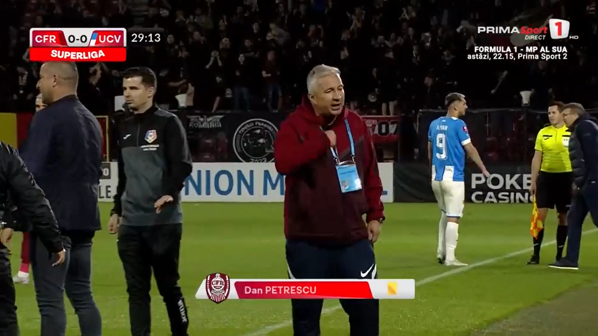 VAR a anulat un ROȘU pentru Ivan » Petrescu a izbucnit: nervi și înjurături în toate direcțiile! Nu va sta pe bancă cu FCSB