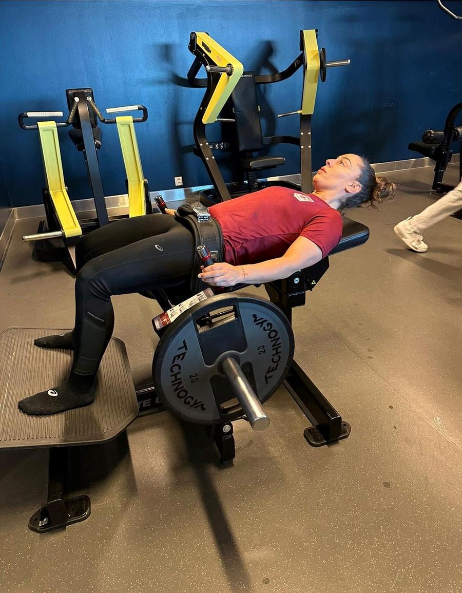 Marta Lopez lucrând în sala de forță Foto Facebook Rapid Rapidistele, în sala la forță la Kristiansand » Le așteaptă un meci important miercuri, în Liga Florilor