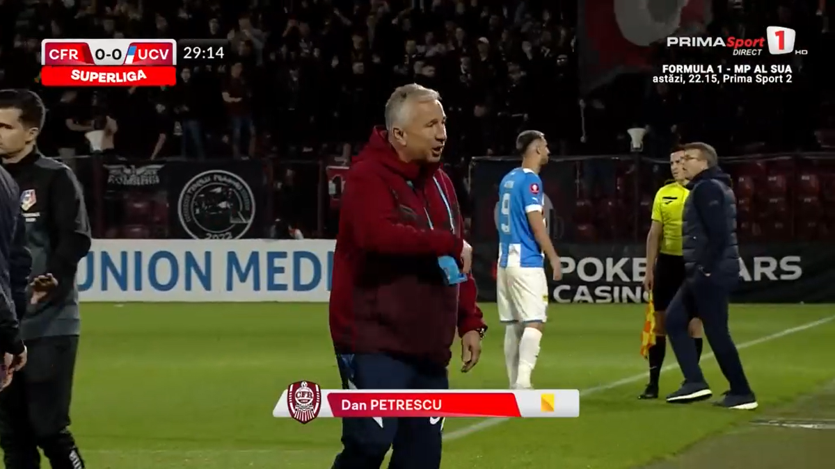 VAR a anulat un ROȘU pentru Ivan » Petrescu a izbucnit: nervi și înjurături în toate direcțiile! Nu va sta pe bancă cu FCSB