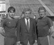 Ion Alecsandrescu (centru), alături de Anghel Iordănescu (stânga) și Emeric Ienei (dreapta)