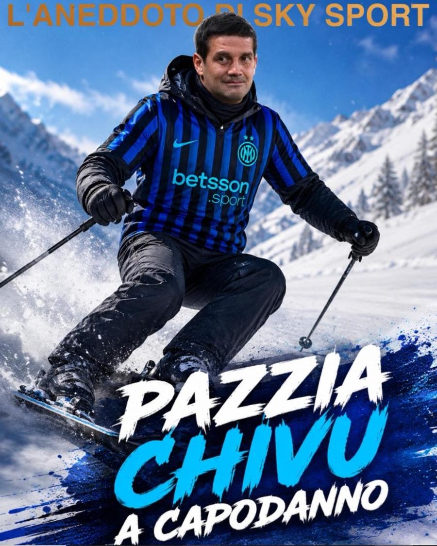 Fotomontajul făcut de italieni ca să ilustreze pasiunea pentru schi a lui Cristi Chivu / Foto: Facebook Italienii dezvăluie unde s-a dus Chivu la ora 5 dimineața! » „Singur în mașină, Cristian decide să facă o nebunie”