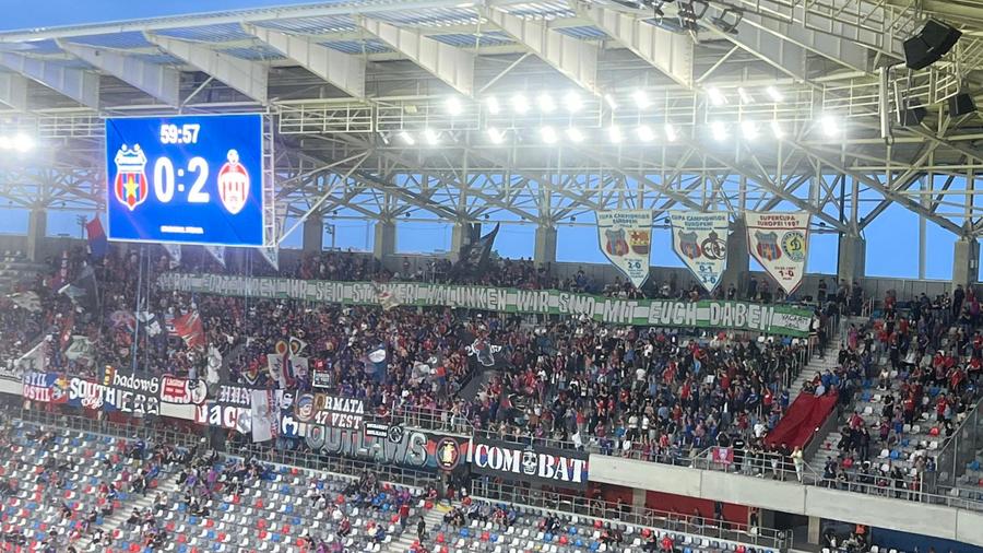 Steaua - Sepsi, banner pentru Energie Cottbus Sărbătoare la 40 de ani de la finala de la Sevilla » Expoziție auto, show cu lasere, scenografie 3D și atmosferă senzațională