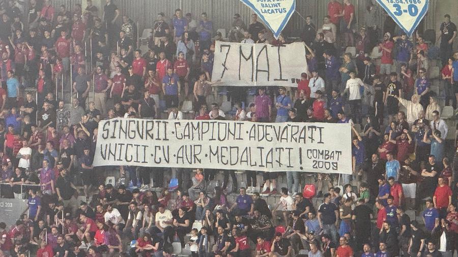 Steaua - Sepsi, banner Combat Sărbătoare la 40 de ani de la finala de la Sevilla » Expoziție auto, show cu lasere, scenografie 3D și atmosferă senzațională