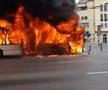 VIDEO + FOTO Momente de panică în București! Un troleibuz a luat foc în centrul orașului
