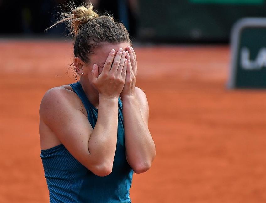 Simona Halep în momentele de după încheierea finalei Foto Raed Krishan