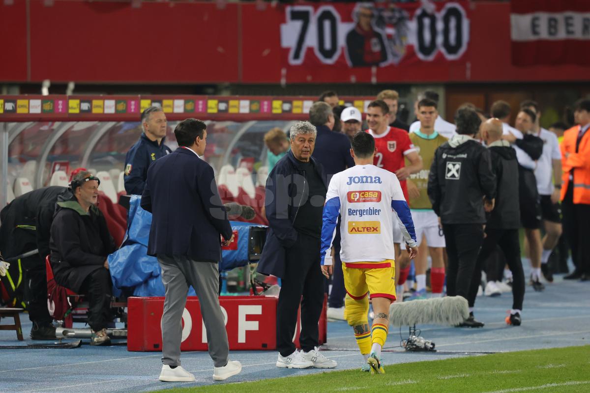 Ce s-a întâmplat imediat după fluierul final din Austria - România: cadre cu Lucescu, Stanciu și Burleanu