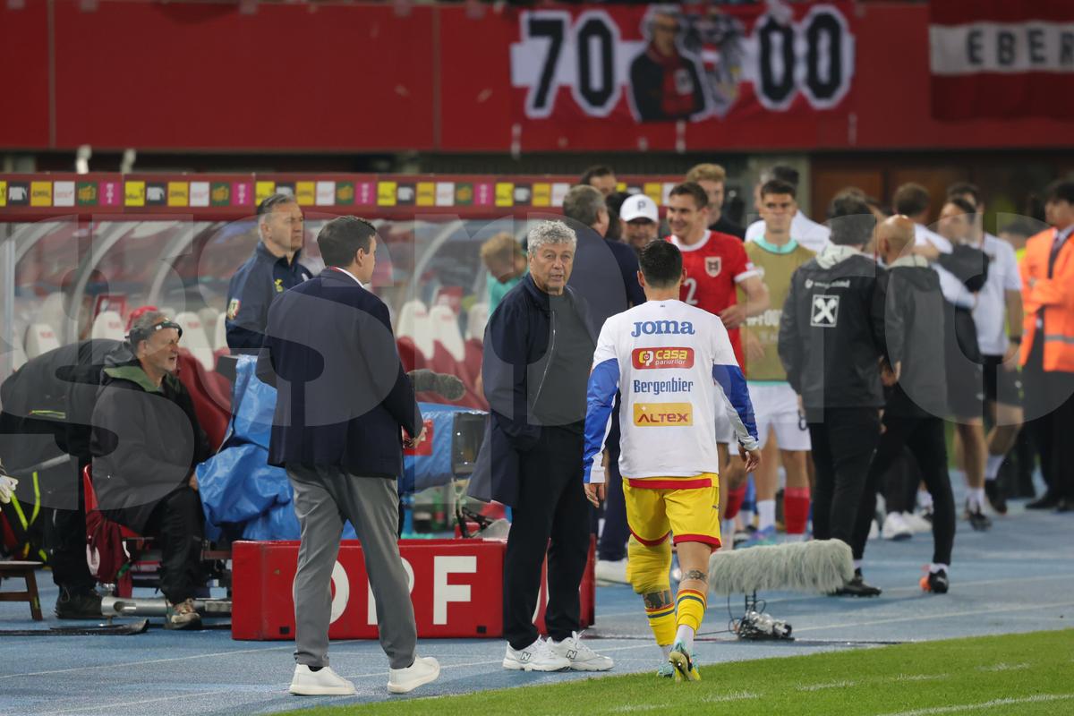 Ce s-a întâmplat imediat după fluierul final din Austria - România: cadre cu Lucescu, Stanciu și Burleanu