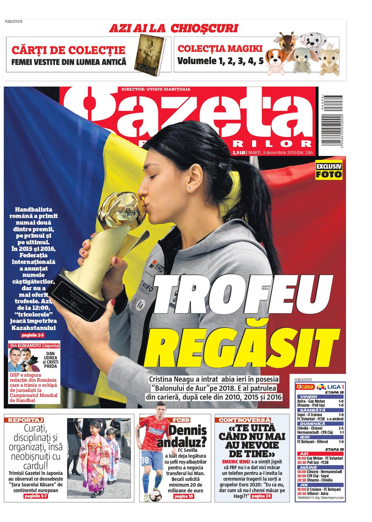 Primul articol apărut în istoria Gazetei despre Cristina Neagu! Un sfert de pagină, acum 20 de ani: "Băiatul familiei”