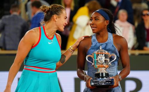 Aryna Sabalenka și Coco Gauff la festivitatea de premiere FOTO Imago Images