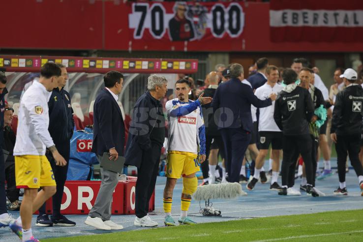 Mircea Lucescu și Nicolae Stanciu / Ce s-a întâmplat imediat după fluierul final din Austria - România / FOTO: Ionuț Iordache (GSP.ro)