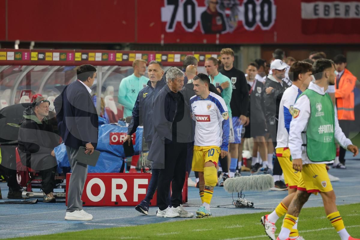 Ce s-a întâmplat imediat după fluierul final din Austria - România: cadre cu Lucescu, Stanciu și Burleanu