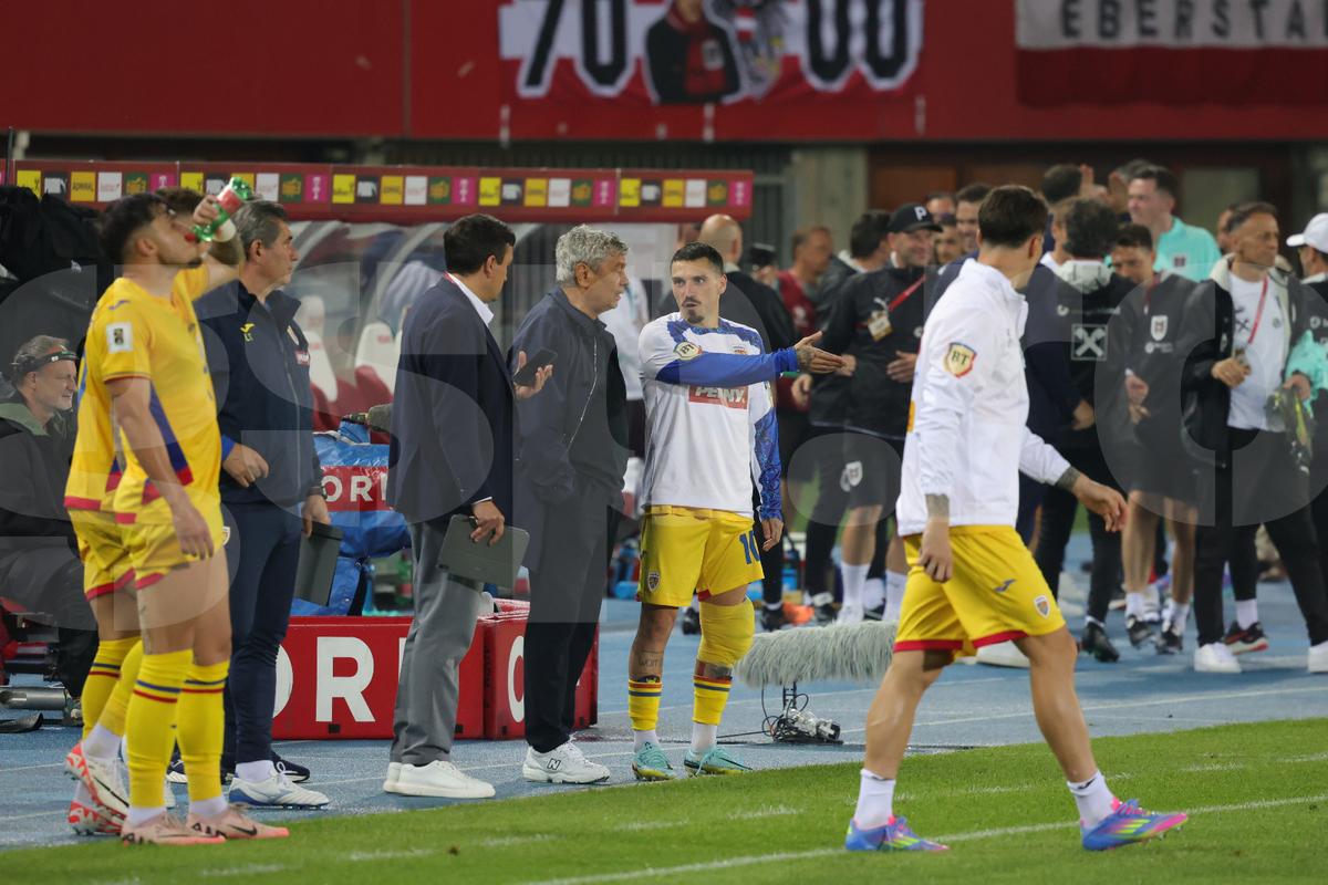Ce s-a întâmplat imediat după fluierul final din Austria - România: cadre cu Lucescu, Stanciu și Burleanu