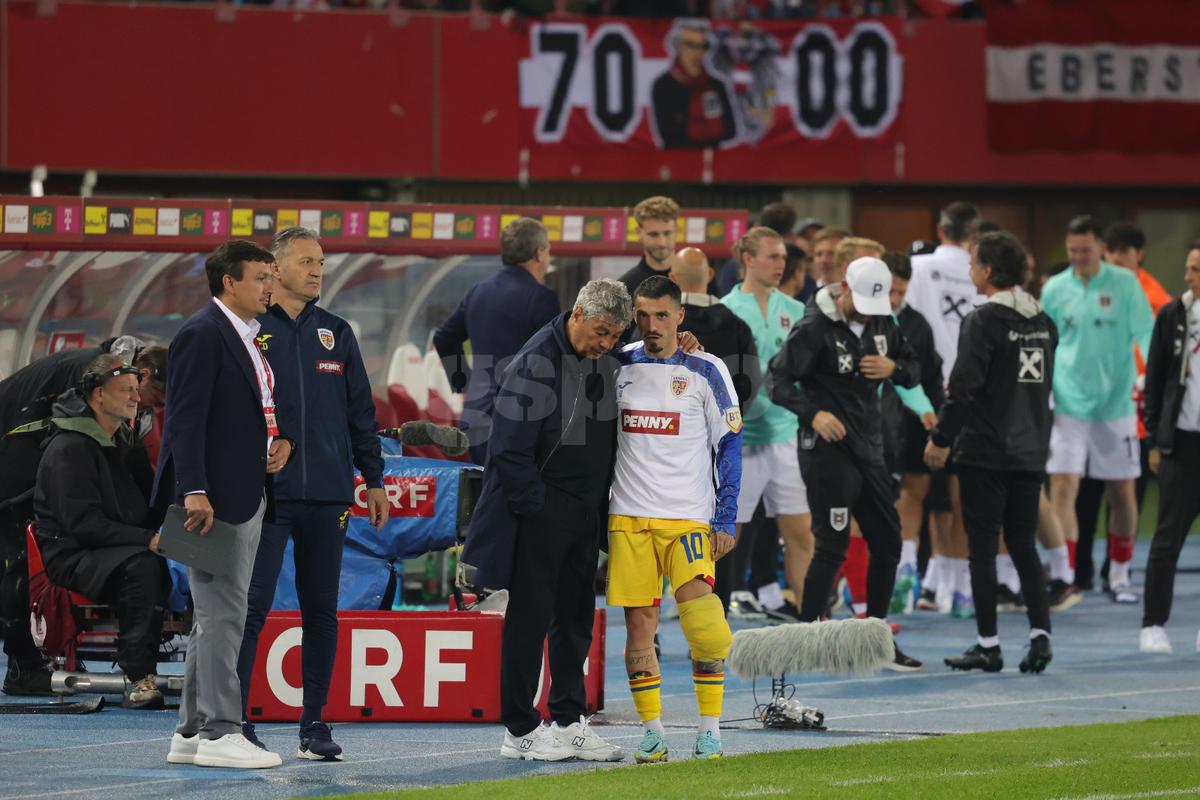 Ce s-a întâmplat imediat după fluierul final din Austria - România: cadre cu Lucescu, Stanciu și Burleanu