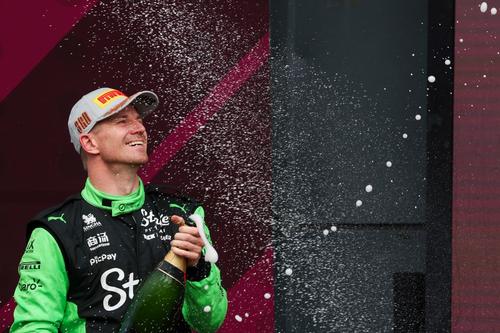 Nico Hulkenberg sărbătorind primul său podium Foto: Guliver/GettyImages