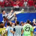 Lionel Messi și colegii săi, după victoria obținută de Argentina în fața Egiptului la CM 2026 / Foto: Imago Images