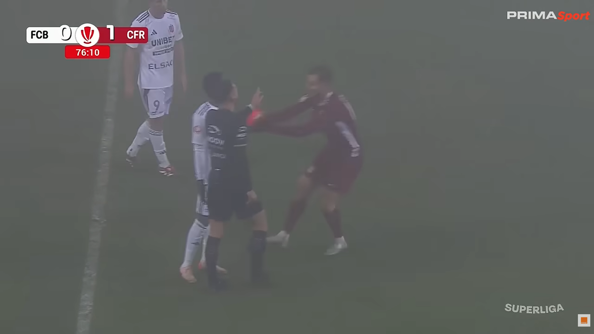 Cartonașul galben luat de Djokovic în Botoșani - CFR Cluj 0-1