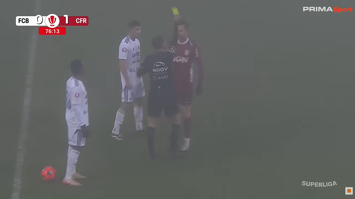 Cartonașul galben luat de Djokovic în Botoșani - CFR Cluj 0-1