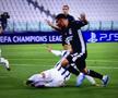 Faultul lui Bentancur asupra lui Aouar, ăn urma căruia Lyon a deschis scorul