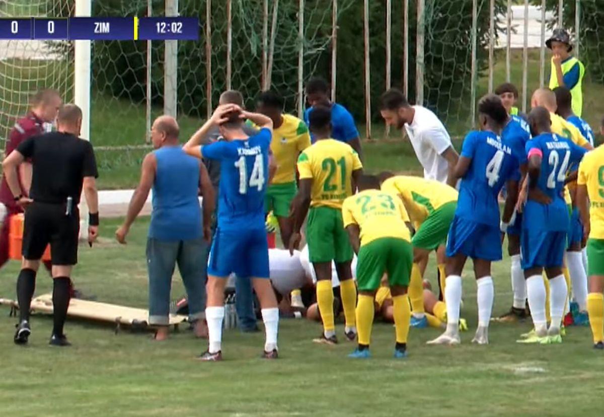 Scene înfiorătoare în campionatul din Republica Moldova » Ultimele vești despre fotbalistul de la Zimbru transportat de urgență la spital