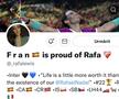Francesca Sara, cea mai înfocată fană a lui Rafa Nadal din social-media / Sursă foto: twitter.com/_rafalewis