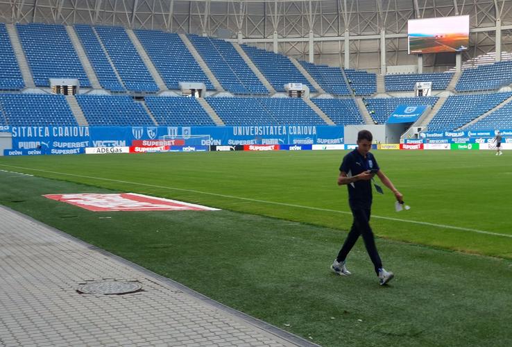Imagini de la nivelul gazonului, înainte de Craiova - Trnava / FOTO: Justin Gafiuc (GSP)