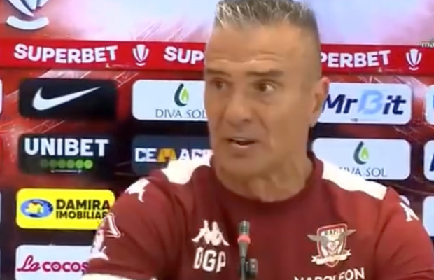 A fost lovitură de pedeapsă pentru Rapid? Daniel Pancu A LUAT FOC la conferința de presă: „Mamă, ce penalty, Doamne! Îi dă direct în tendon”