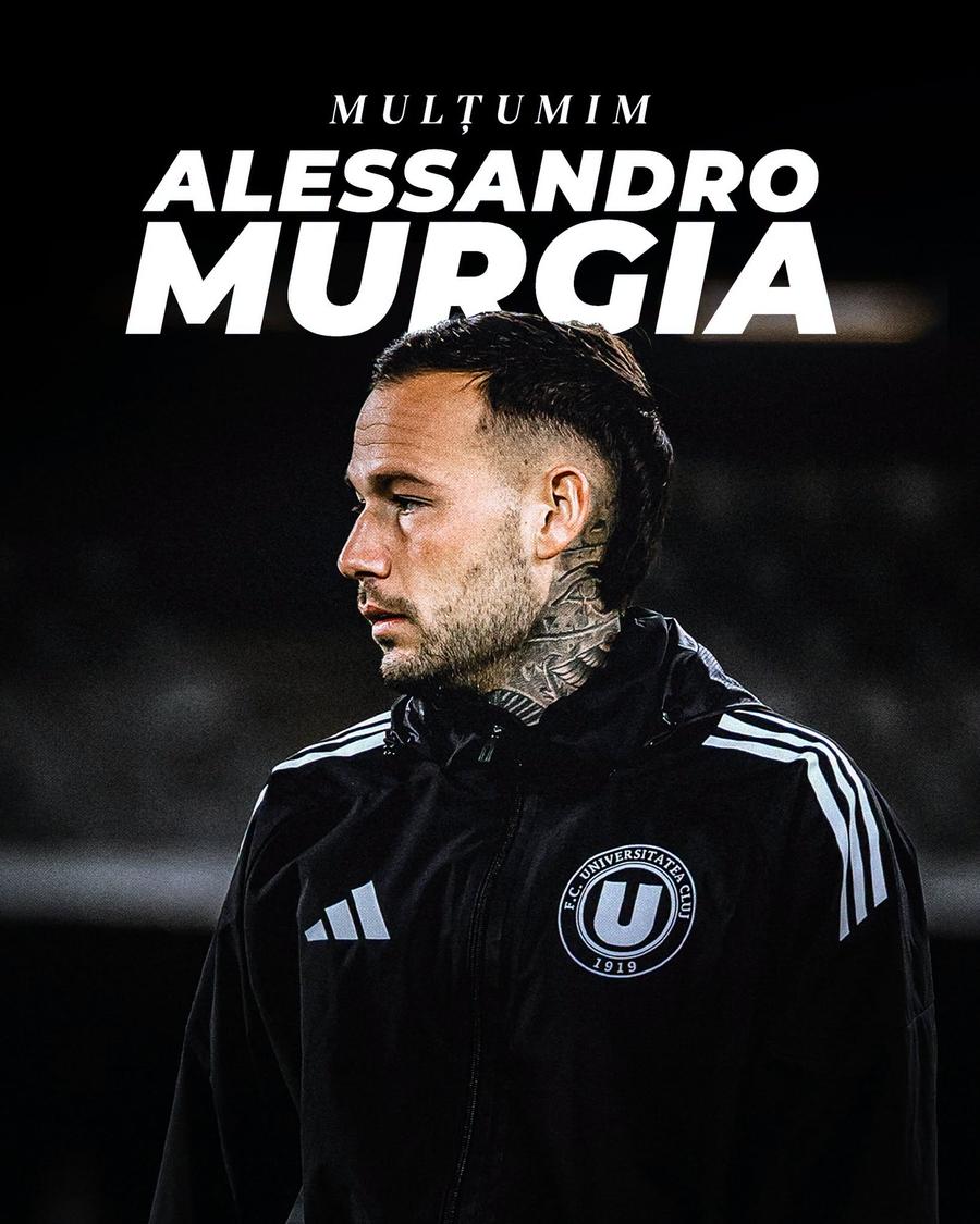 Alessandro Murgia, despărțire de U Cluj // foto: facebook @FC Universitatea Cluj U Cluj a anunțat astăzi despărțirea de Alessandro Murgia