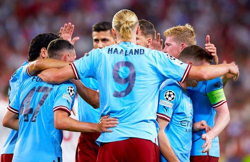 Pep Guardiola îl laudă pe Erling Haaland, foto: Guliver/gettyimages