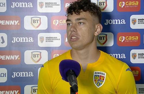 Eduard Radaslavescu, după România U20 - Cehia U20 / FOTO: Captură TV @Digi Sport 1